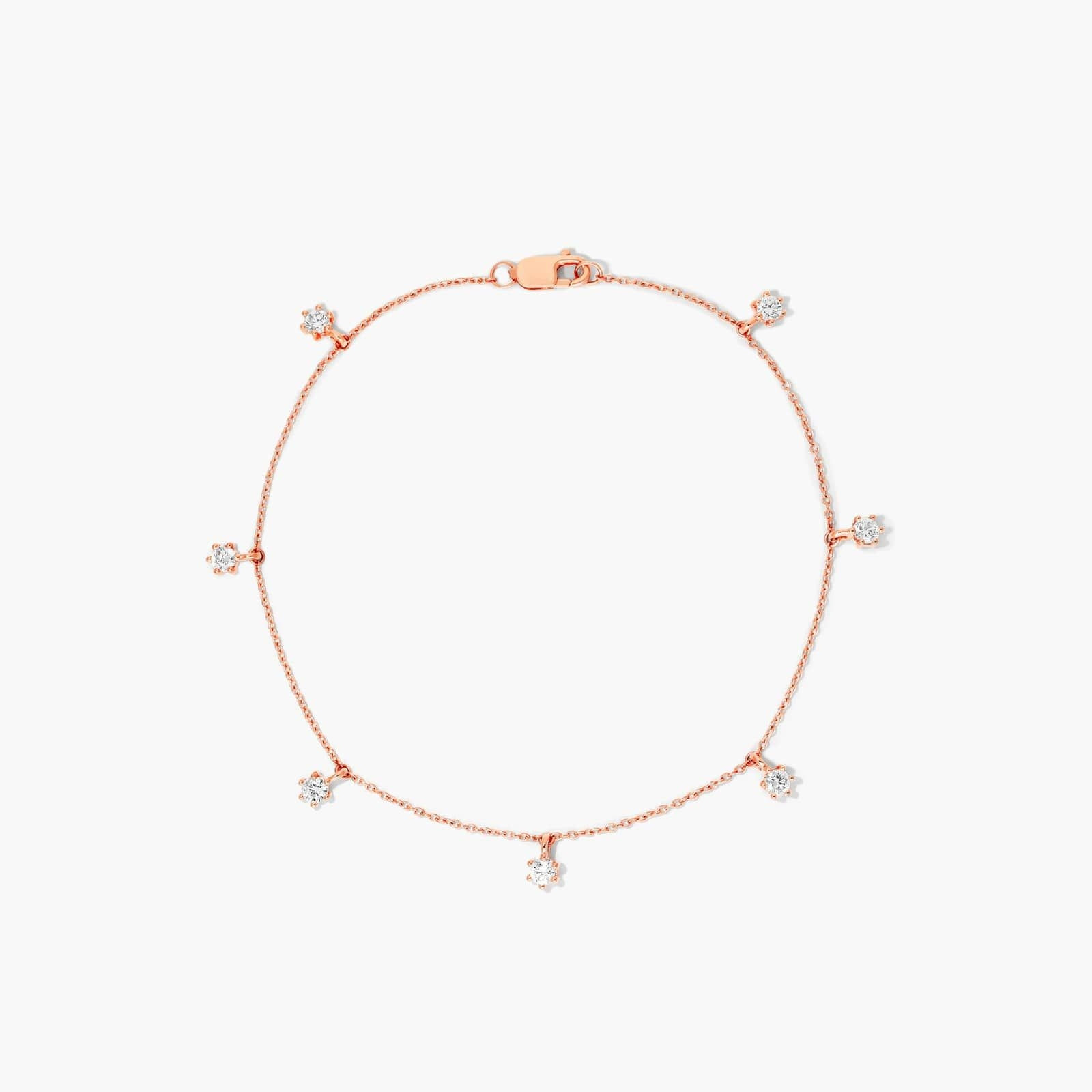 14K Rose Gold Aura Lab-Grown Diamond Dangle Station Bracelet-81750r14l | JamesAllen