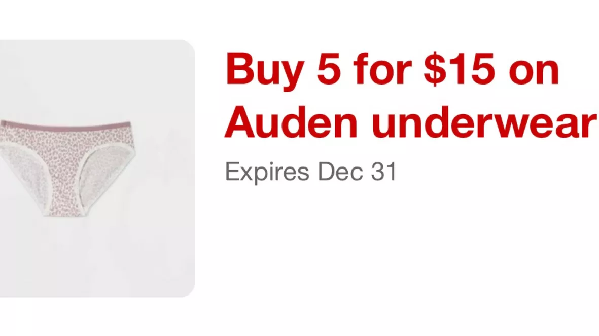 Auden Underwear Sale 5 For $20