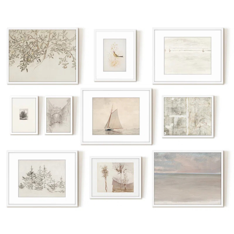 10 Piece Vintage Gallery Wall Art Set - Art by Maple + Oak | Wayfair North America
