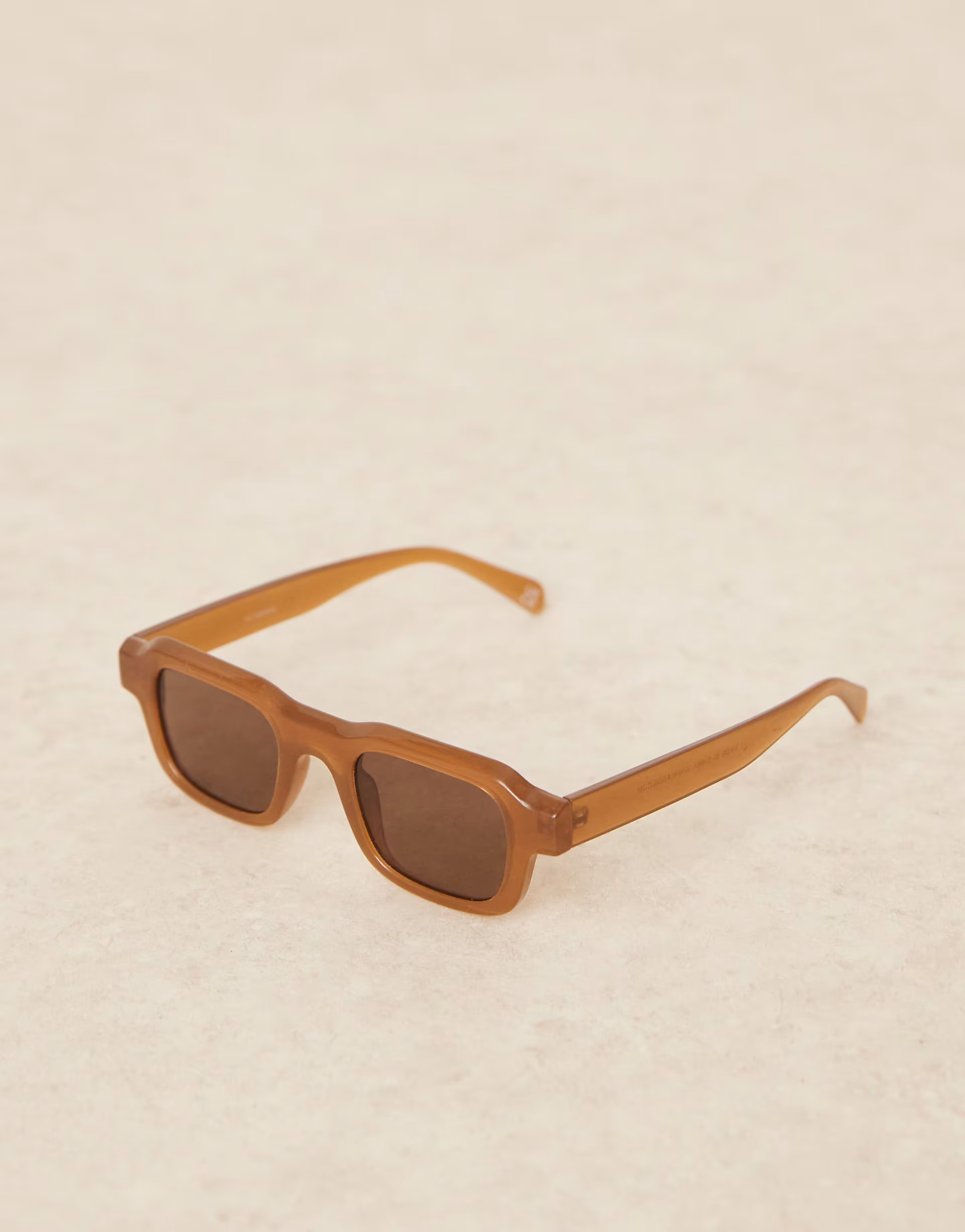 ASOS DESIGN chunky rectangle sunglasses with caramel frame and brown lens | ASOS | ASOS (Global)