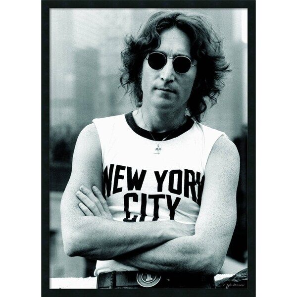 'John Lennon - NYC' 25 x 37-inch Framed Art Print with Gel Coated Finish | Bed Bath & Beyond