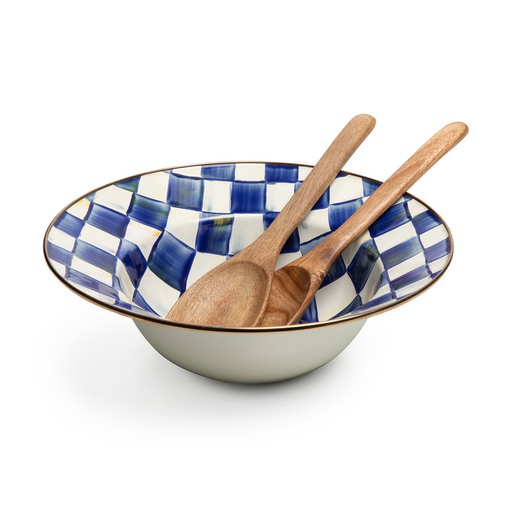 Royal Check Salad Serving Set | MacKenzie-Childs