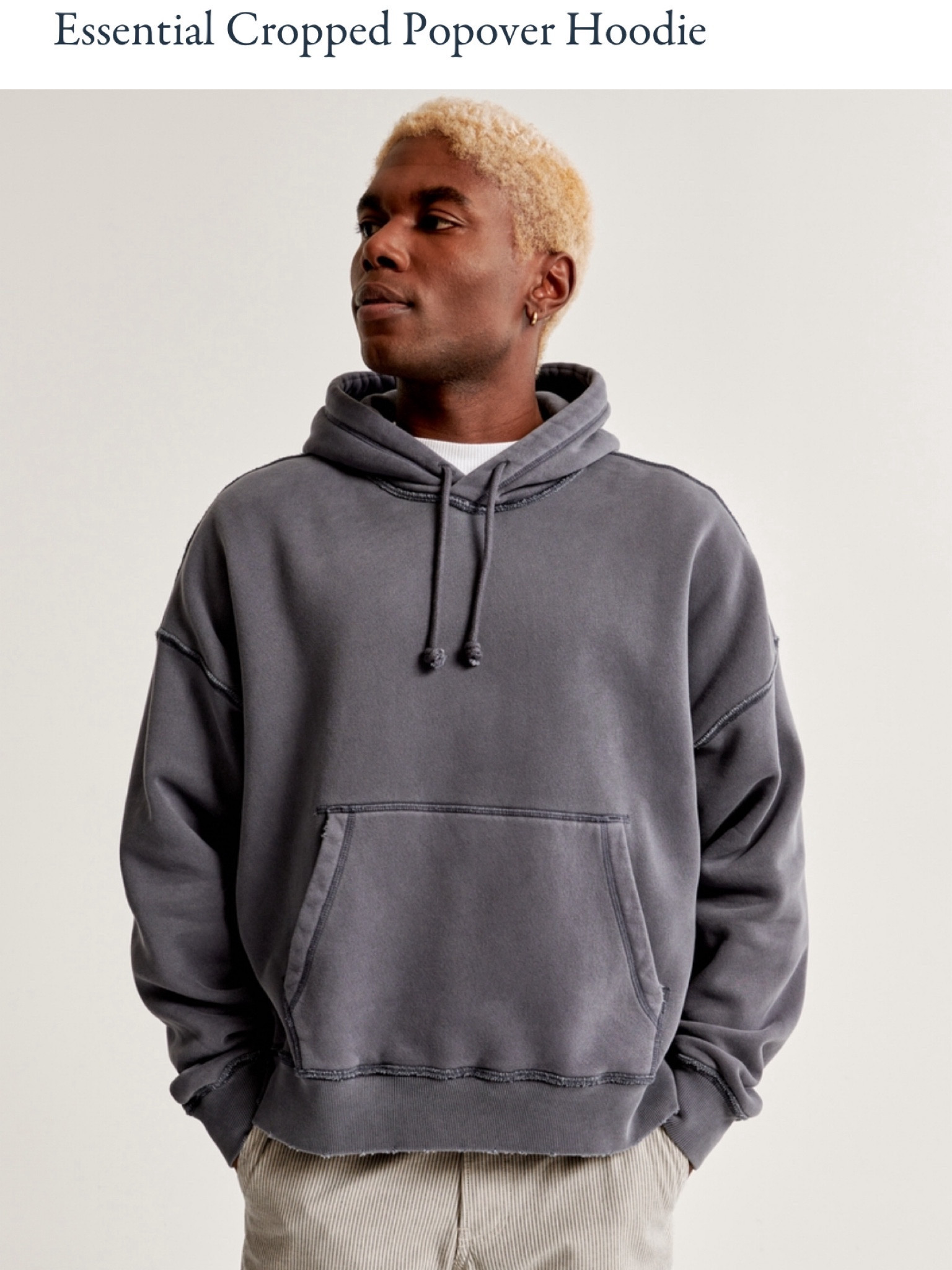 cropped popover hoodie