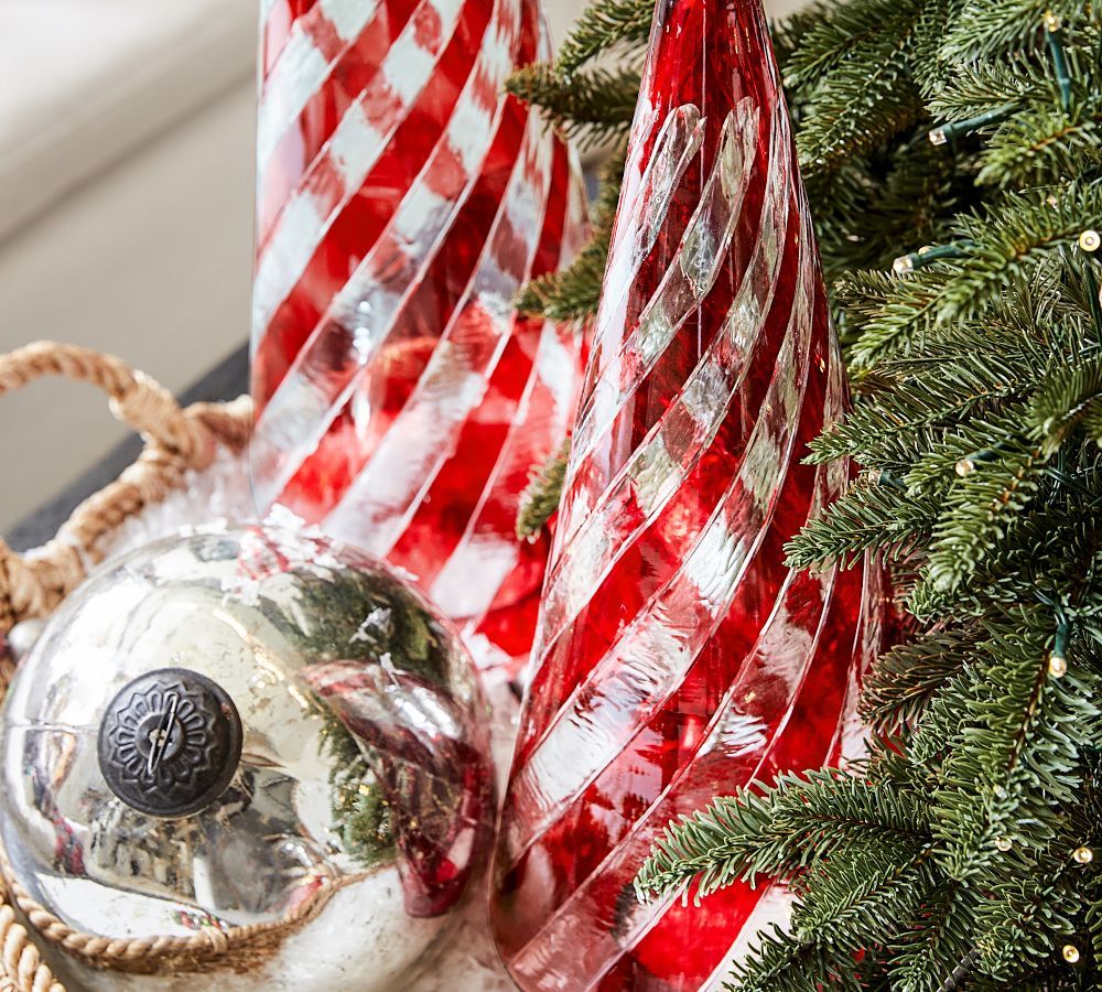 Candy Striped Glass Tree Cloches | Pottery Barn (US)