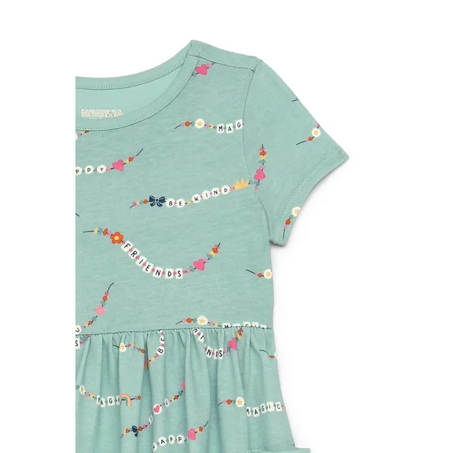 Garanimals Toddler Girl Short Sleeve Printed Dress with Patch Pockets, Sizes 18M-5T | Walmart (US)