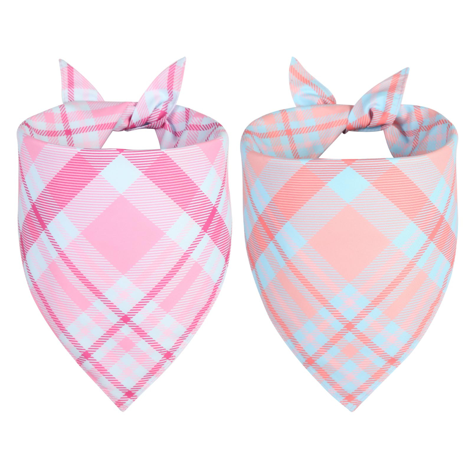 Dog Bandana Girl Large 2PCS, Pink Blue Spring Scarf, Durable Triangle Reversible Bibs Handkerchie... | Amazon (US)