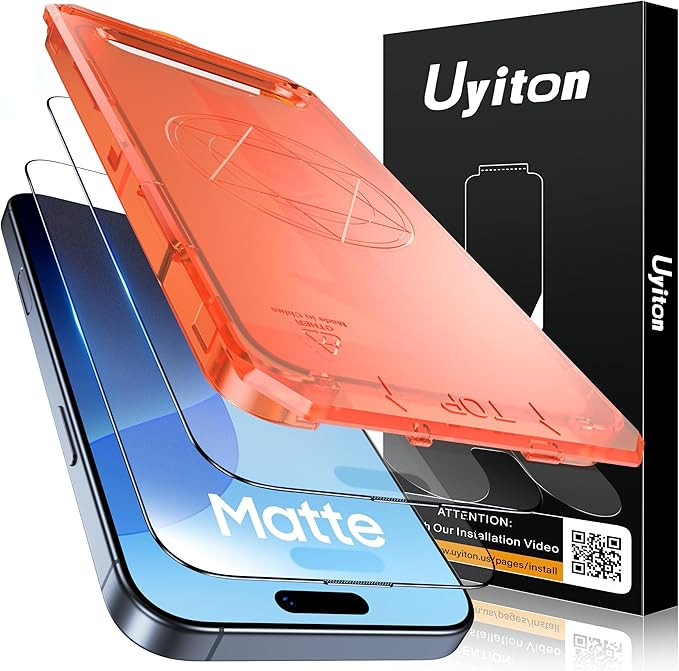 Uyiton Compatible with iPhone 16 Pro Max Matte Screen Protector - Anti-Fingerprint [Easy Fit] Sha... | Amazon (US)