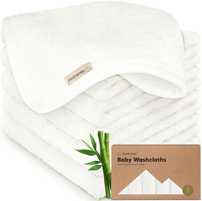 6-Pack Baby Washcloths - Soft Absorbent Viscose from Bamboo Wash Cloths for Babies, Kids, Toddler... | Amazon (US)