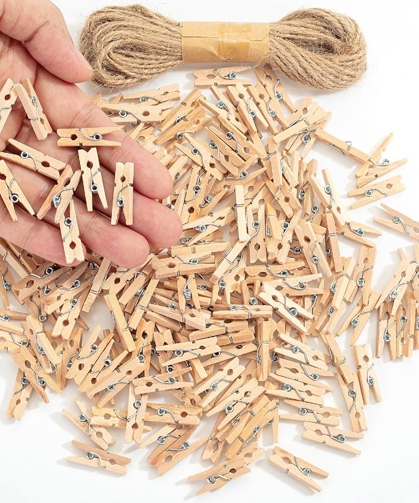 Mr. Pen- Wooden Clothes Pins for Craft, Natural Wood, 200 pcs, 1 Inch, Mini Clothes Pins for Hang... | Amazon (US)