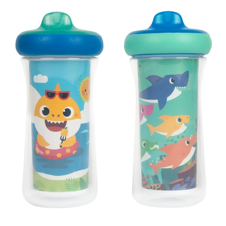 The First Years Pinkfong Baby Shark Insulated Sippy Cups  9 Ounces  2 Count  Dishwasher Safe Leak... | Walmart (US)