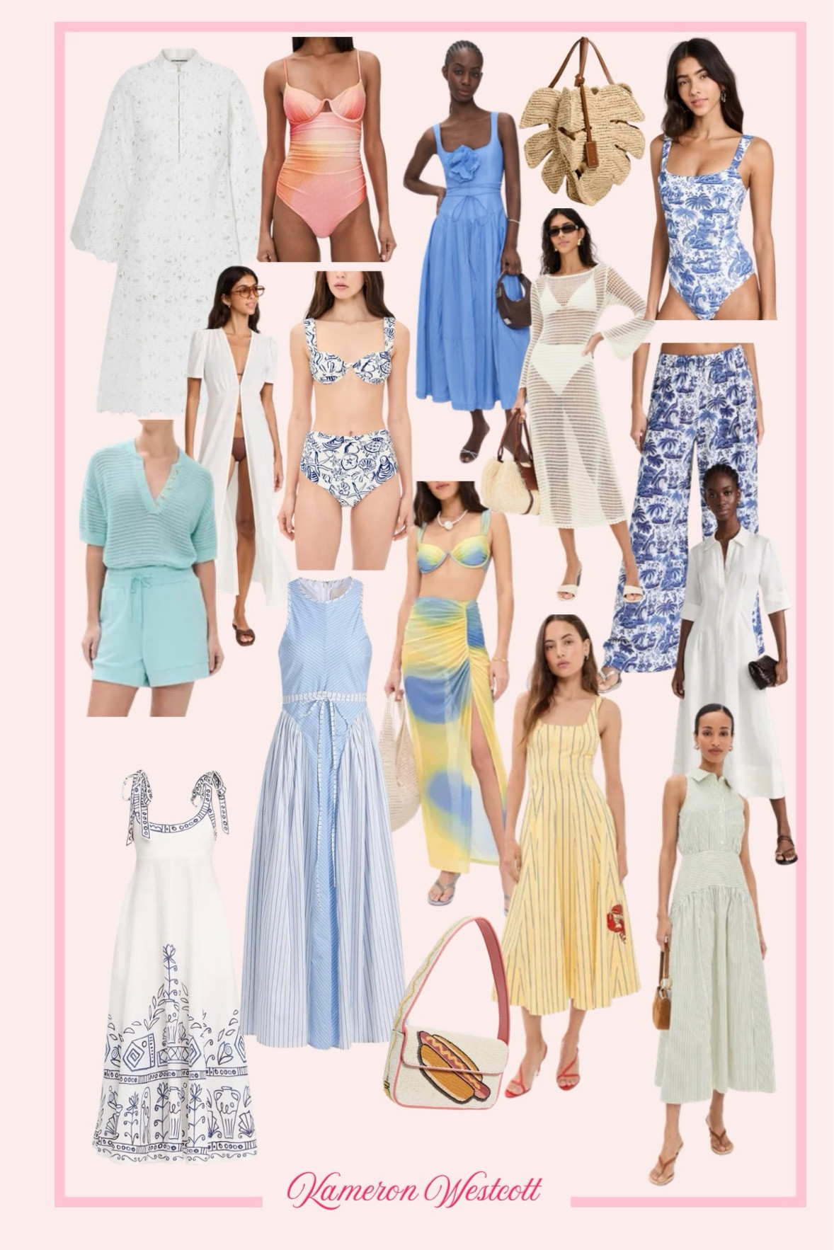 Summer shopping edit!! Lots of blue this season - colorful swim looks, classic coverups, sky tone dresses all under $500
