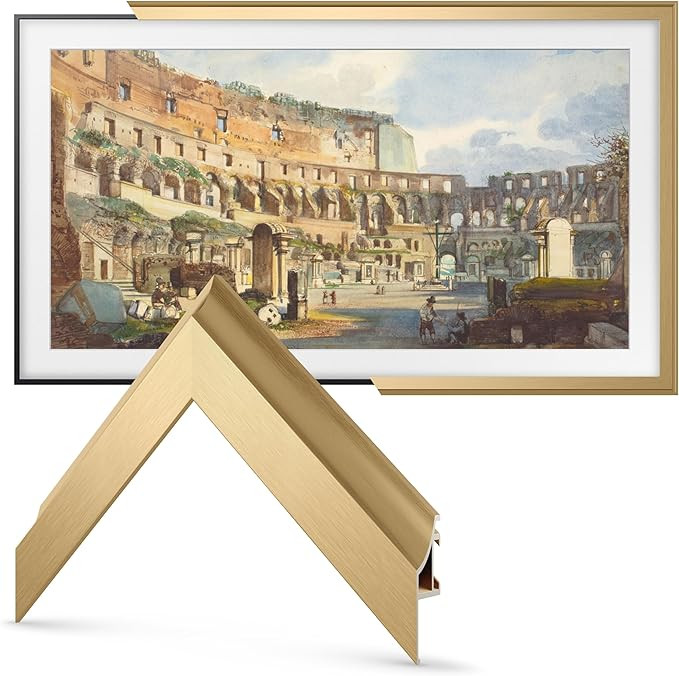 Frame My TV Deco TV Frames Alloy Scoop - Pale Gold Bezel Compatible ONLY with Samsung The Frame T... | Amazon (US)