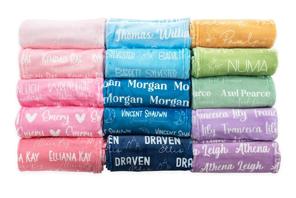 Personalized Baby Name Blanket, Baby Shower Gift, Kids Throw Blanket, Baby Gift | Amazon (US)