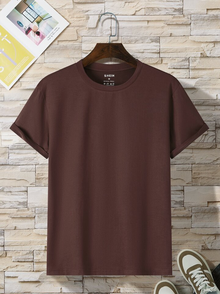 Men Solid Round Neck Tee | SHEIN