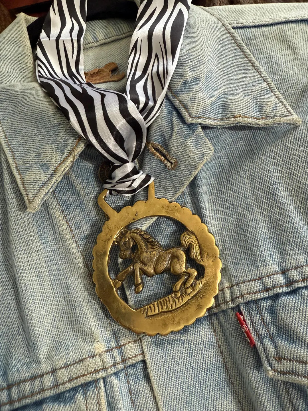 Western Horse Brass Necklace, Upcycled From Vintage Solid Brass English Medallion - Unicorn - Ets... | Etsy (US)