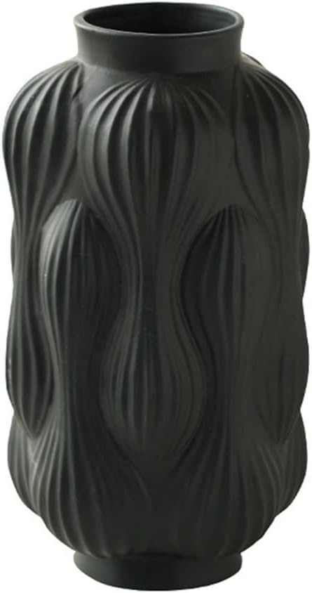 Ceramic Flower Vase Nordic Minimalist Wave Vase Black/White Luxury Vases Decorative Table Decorat... | Amazon (CA)