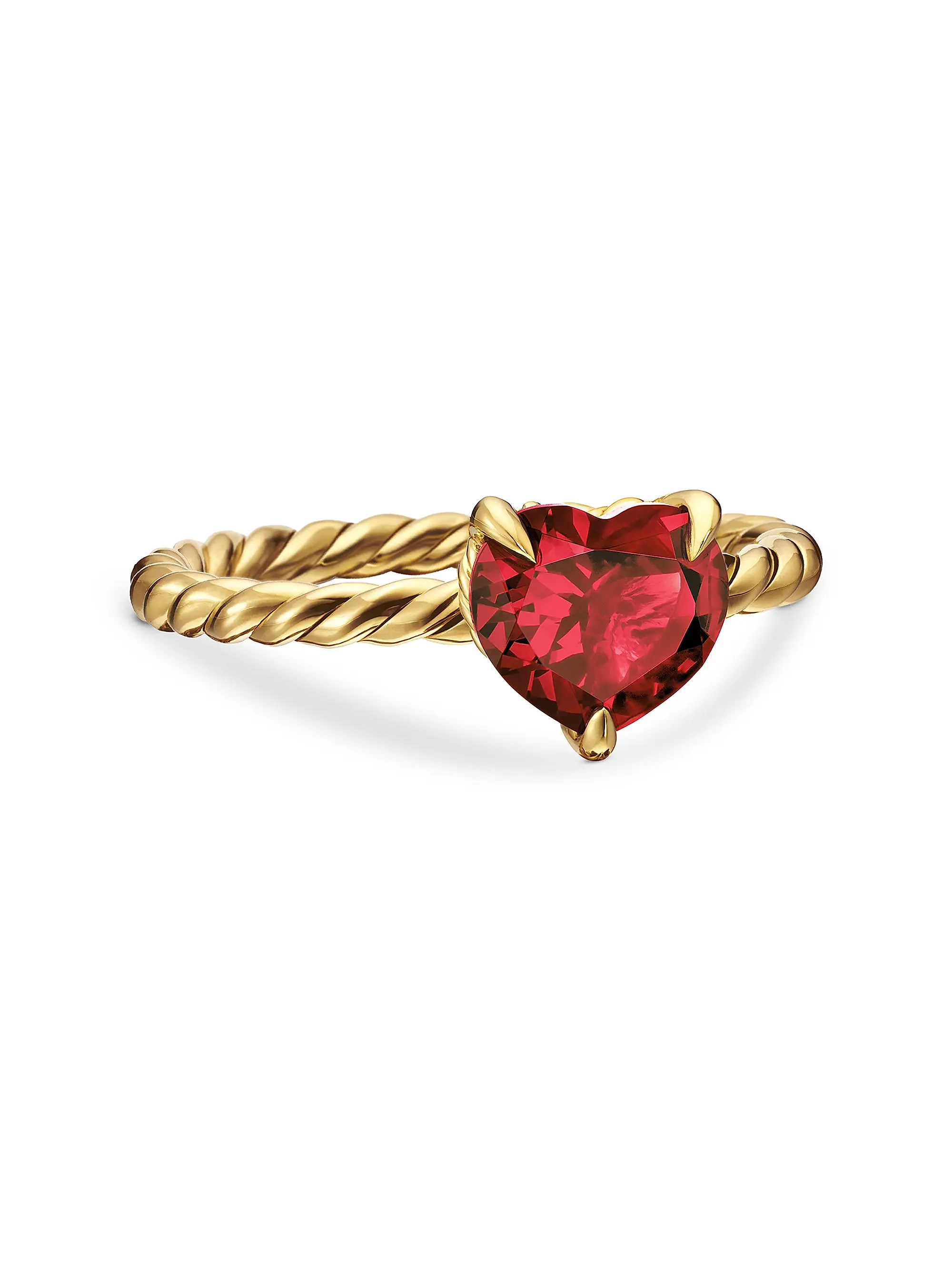 Chatelaine® Heart Ring in 18K Yellow Gold with Garnet | Saks Fifth Avenue