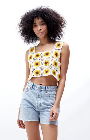 LA Hearts Sunflower Crochet Tank Top | PacSun | PacSun