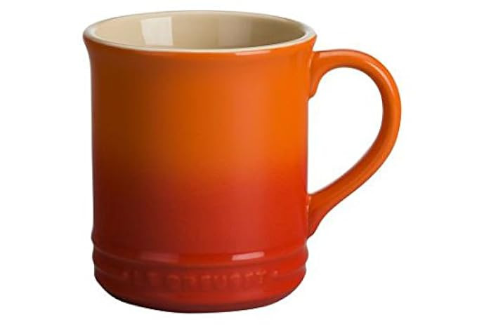 Le Creuset of America Stoneware Set of 2 Mugs, 12-Ounce, Flame | Amazon (US)