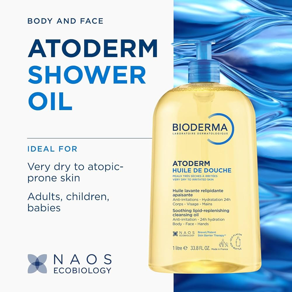 Bioderma Atoderm Shower Oil, Cleansing Oil For Face & Body, Nourishing Cleansing Oil For Dry to A... | Amazon (US)