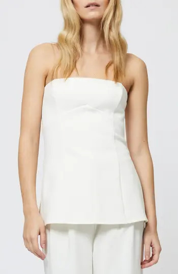 French Connection Azra Strapless Twill Top in Porcelain Cream at Nordstrom Rack, Size 0 | Nordstrom Rack
