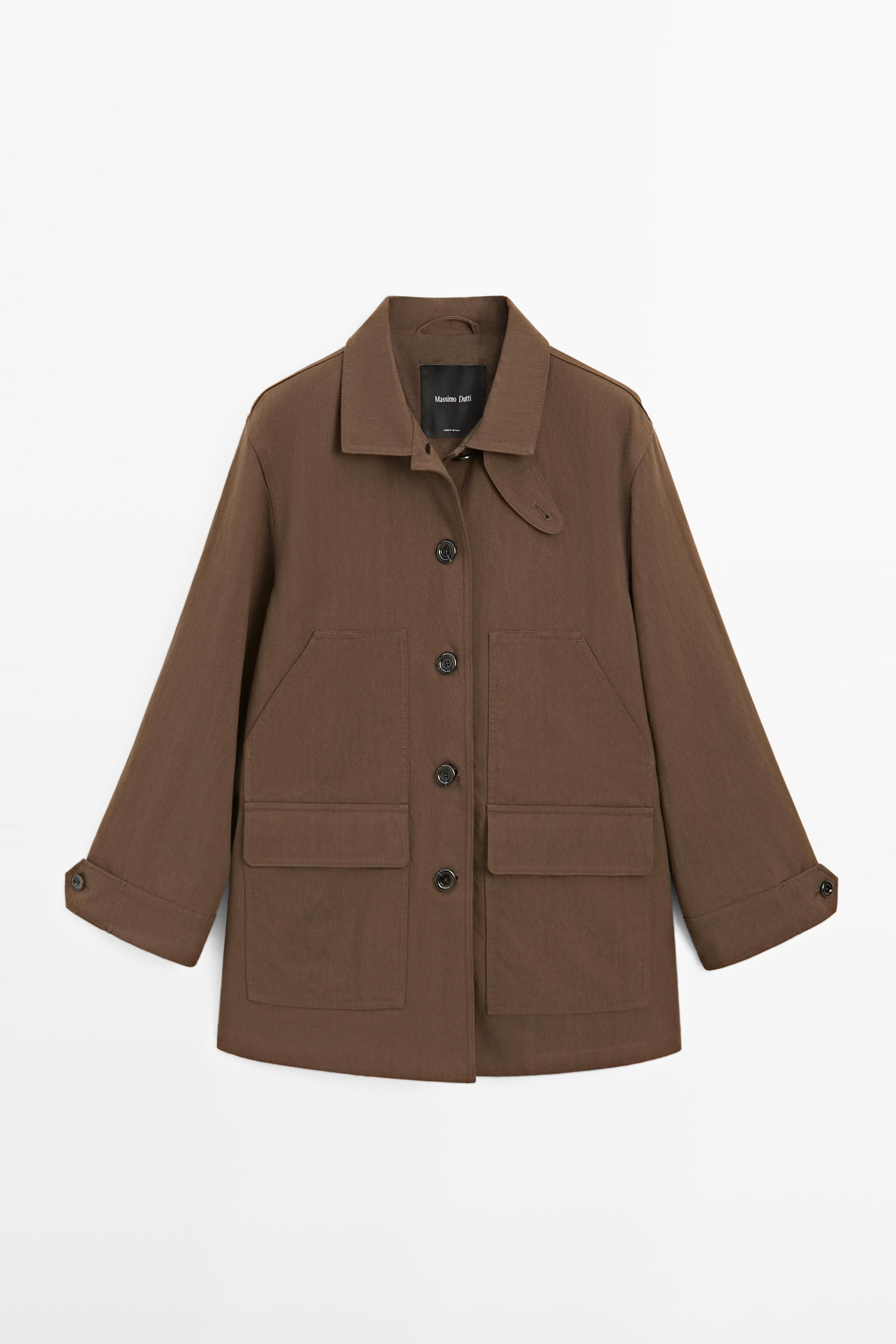 Cotton blend jacket with pockets | Massimo Dutti UK