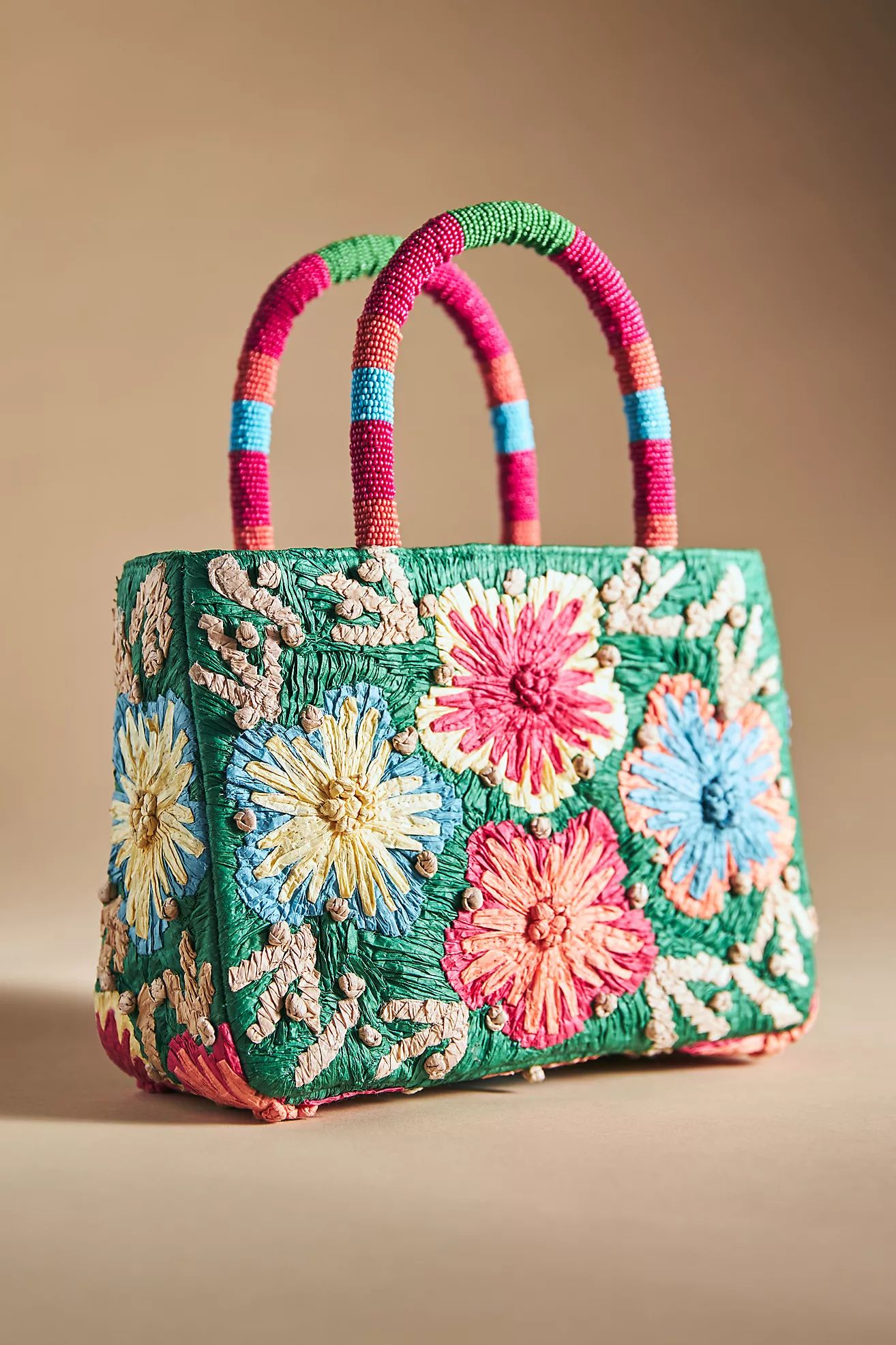 Floral Raffia Handbag | Anthropologie (US)