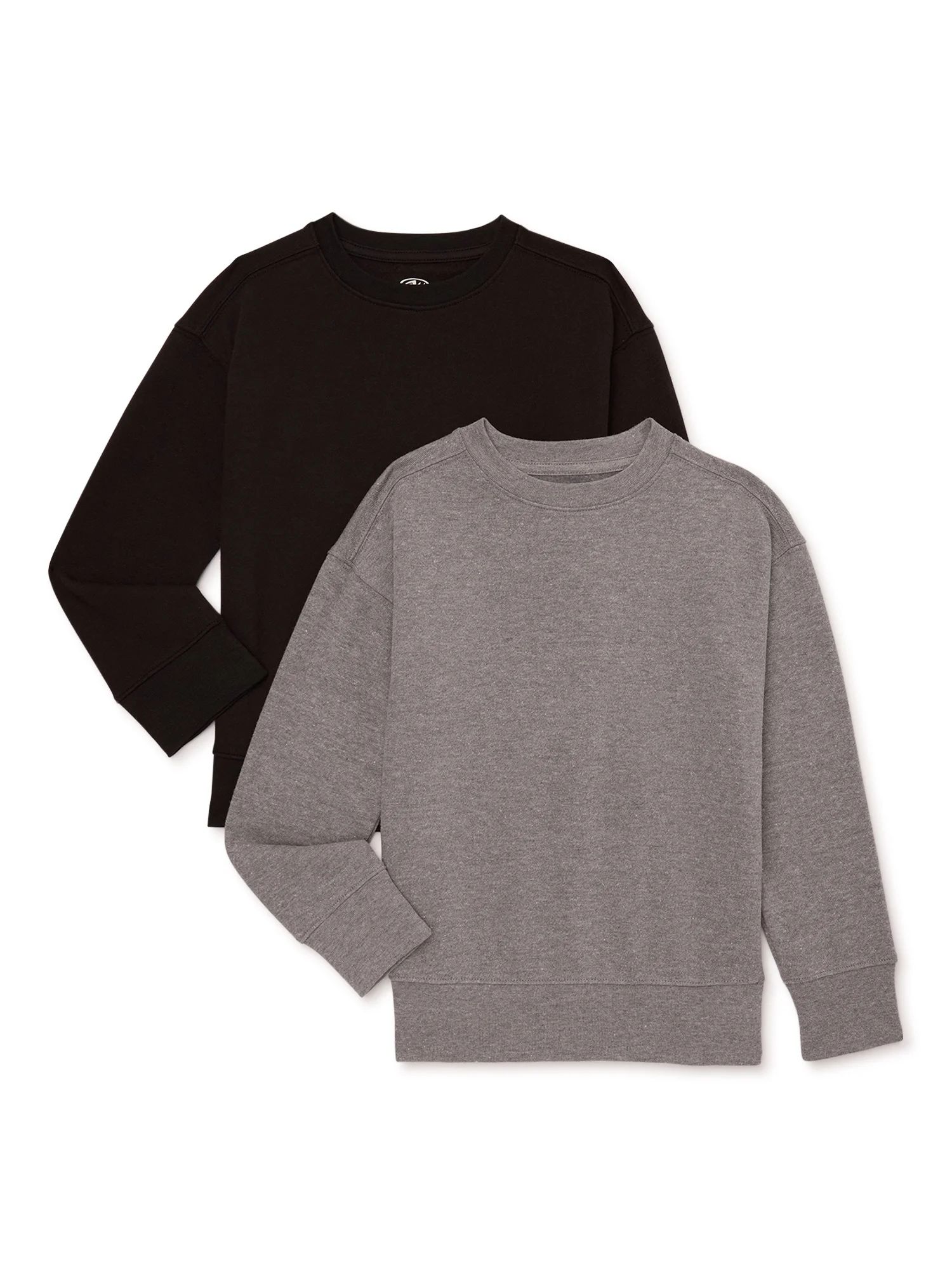 Athletic Works Boys Crewneck Sweatshirt with Long Sleeves, 2-Pack, Sizes 4-18 & Husky | Walmart (US)