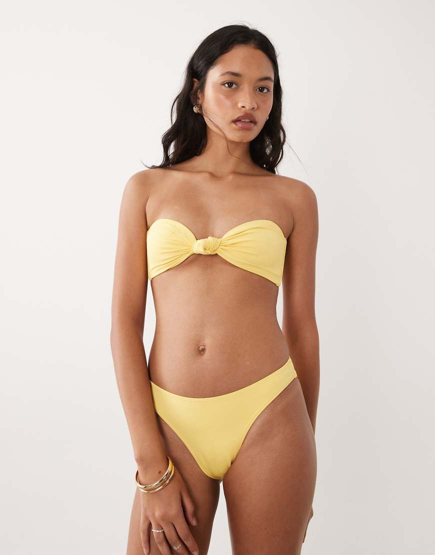 Good American matte good waist cheeky bikini bottom co-ord in lemon-Yellow | ASOS (Global)