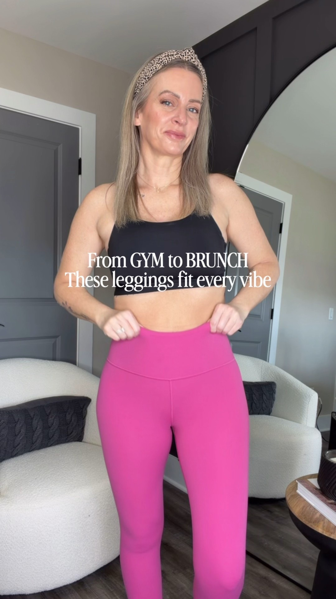 From gym to brunch outfit! 🩷 I buy these leggings on repeat because they do not roll down during my workouts. I’m wearing a size small. I have these in several colors. 

Athleta, leggings outfit, pink, casual, athleisure, over 40 mom, mom style 

#LTKTall #LTKActive #LTKOver40