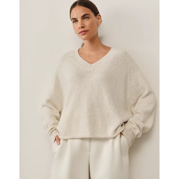 Tiny-Sequin Jumper with Alpaca | The White Company UK & ROW