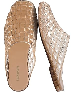 CUSHIONAIRE Lab Jelly Flats for Women, Closed Toe Slip On Lightweight Womens Mules with Woven Des... | Amazon (US)