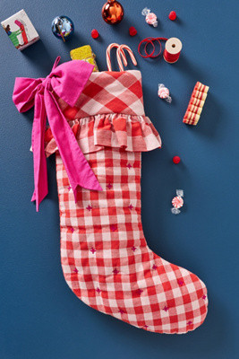 Gingham Bow Stocking | Anthropologie (US)