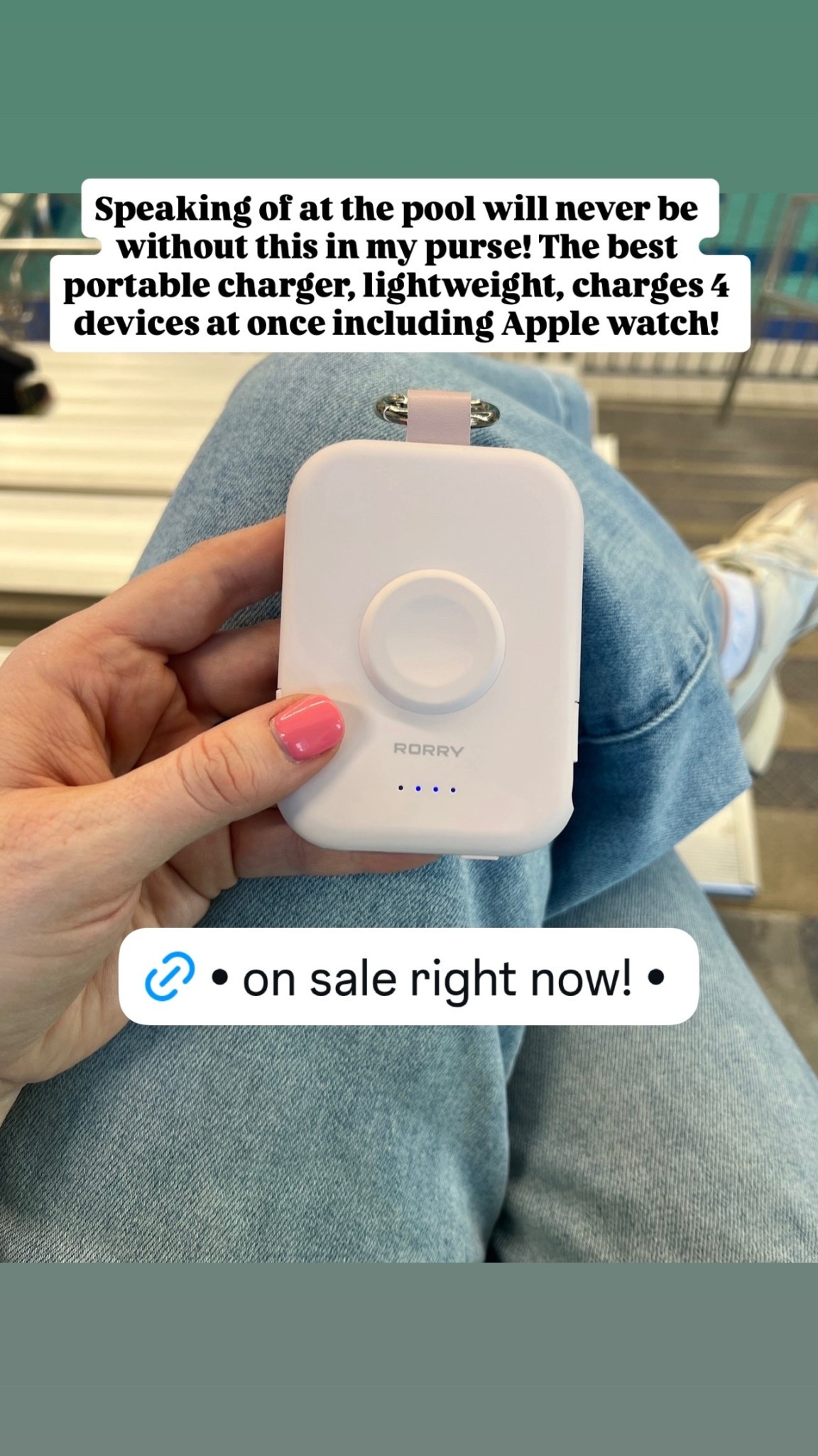 Speaking of at the pool will never be without this in my purse! The best portable charger, lightweight, charges 4 devices at once including Apple watch!

#LTKSeasonal #LTKmomlife #LTKTravel