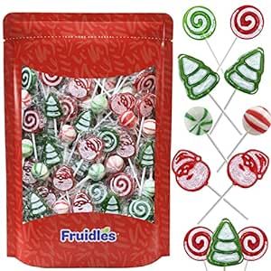 Christmas Lollipop Santa, Tree, Swirl, Candy Canes, and Sweet Ball Assortment, Mixed Fruit Flavor... | Amazon (US)