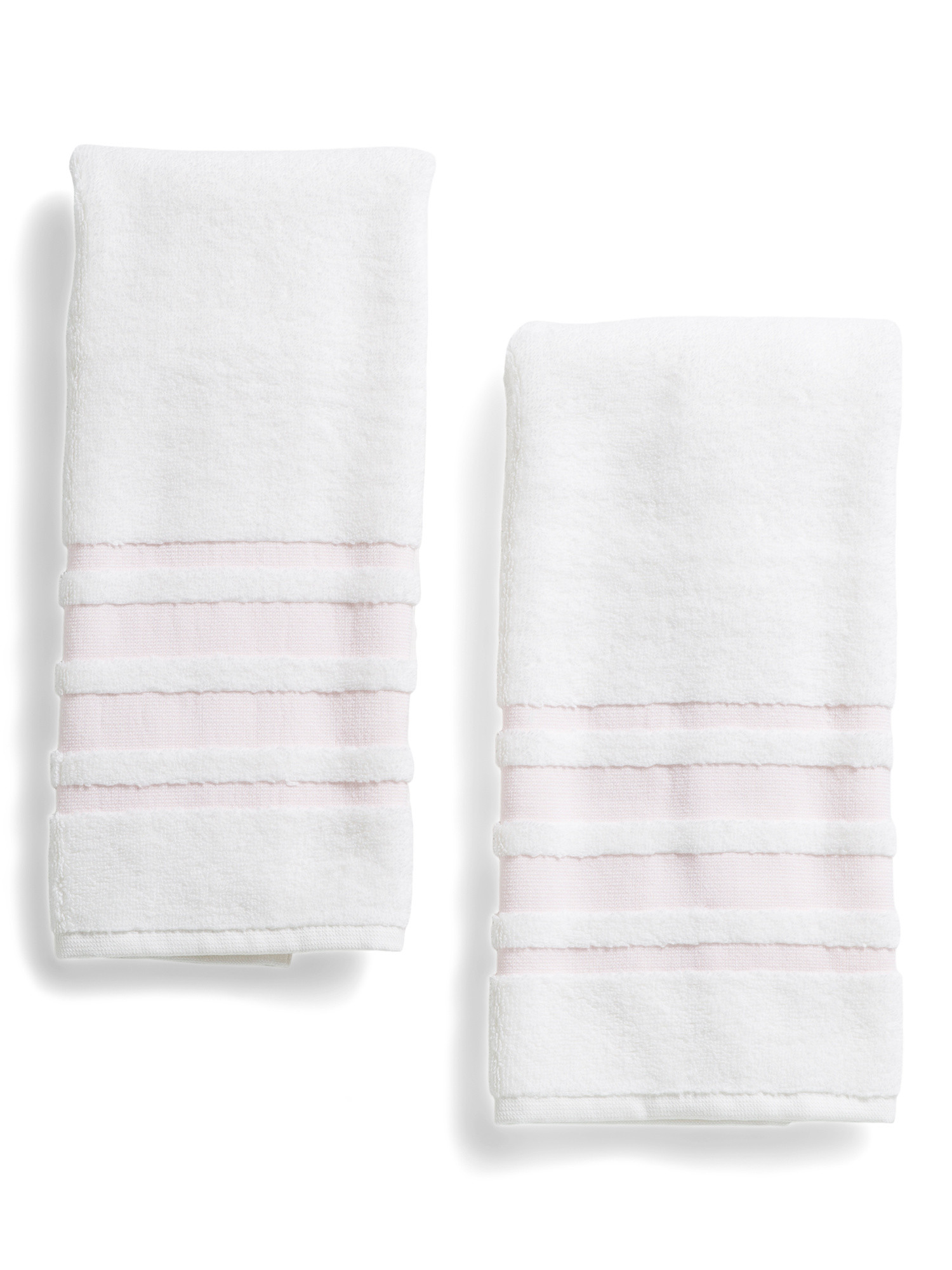 Made In Turkey 2pk Contrast Border Hand Towels | TJ Maxx