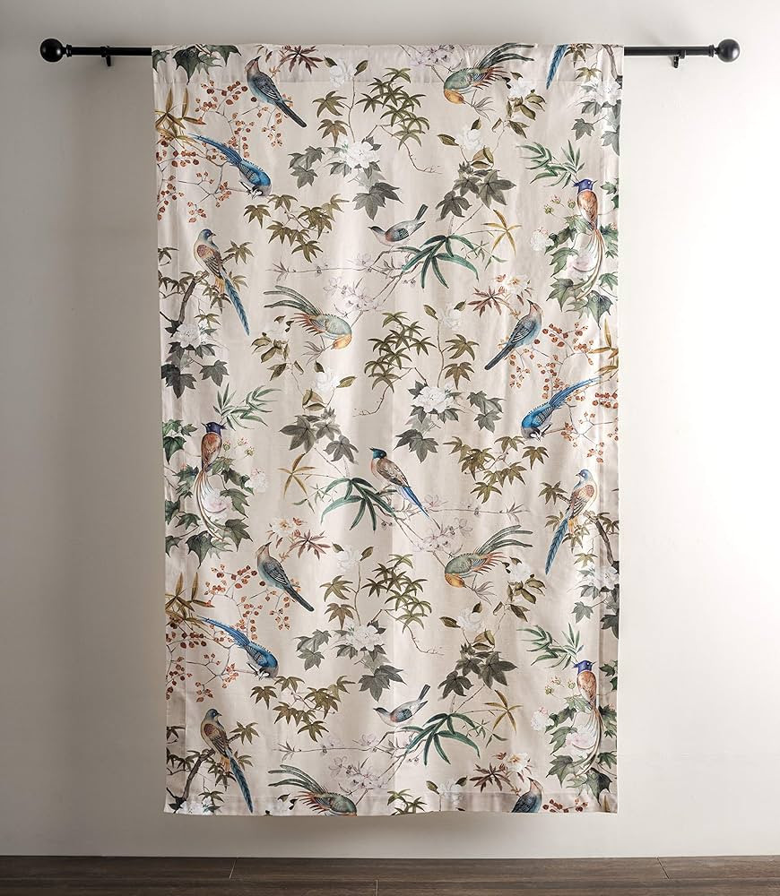 Maison d' Hermine Curtains 100% Cotton (50"x108") One Panel Easy Hanging with a Rod Pocket & Loop... | Amazon (US)