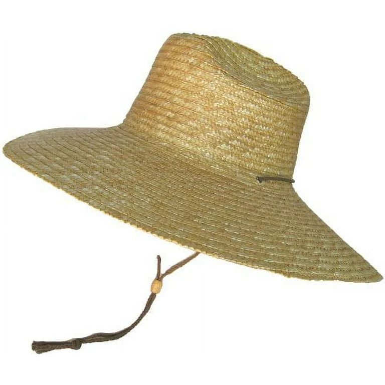 Headchange Super Wide Brim Lifeguard Hat Sewn Braid Straw Beach Sun Summer Surf Safari (Medium/La... | Walmart (US)