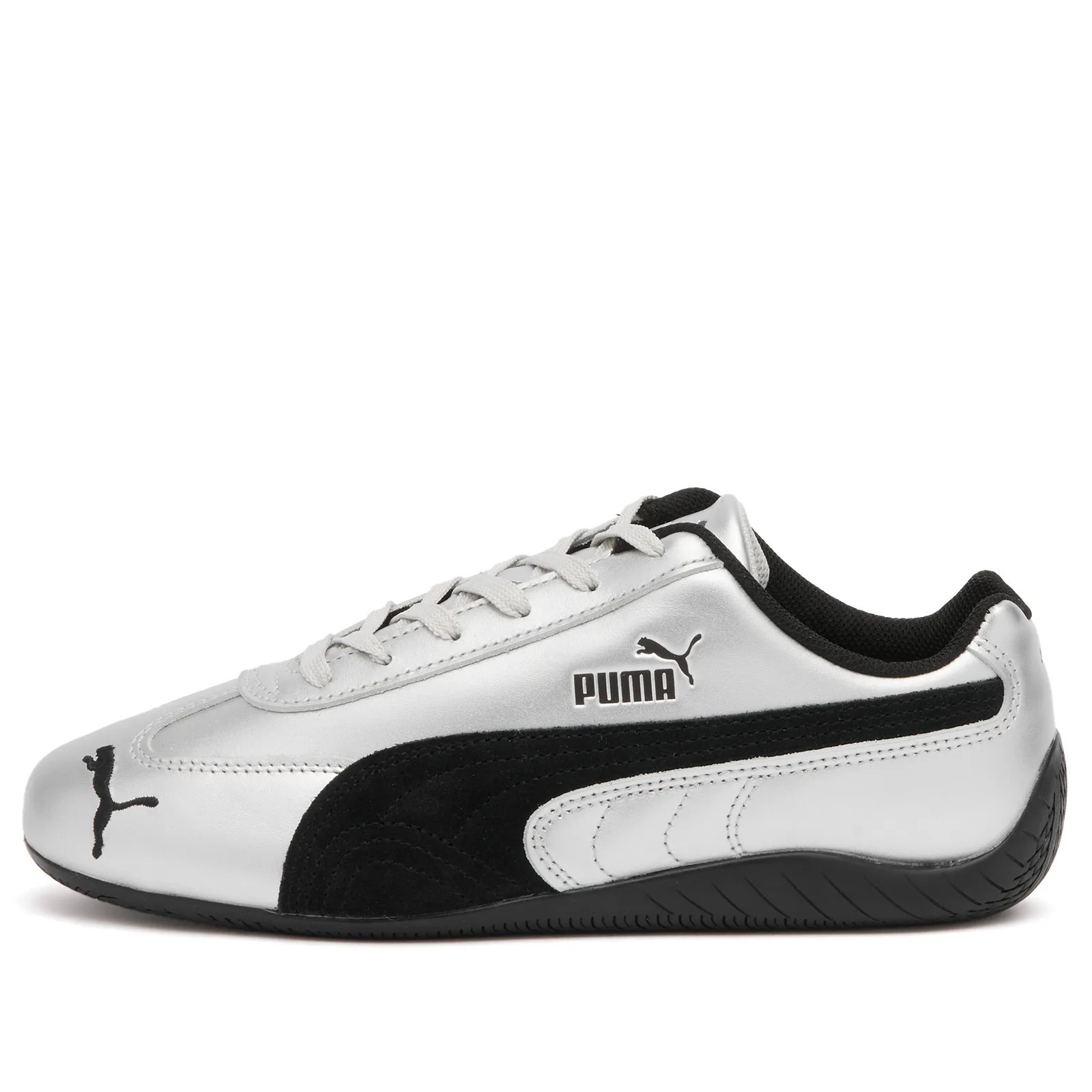 Puma Speedcat Metallic Sneaker in Silver/Black, Size UK 10.5 | END. Clothing