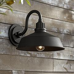 Franklin Iron Works Arnett Black 10 1/2" High Outdoor Barn Wall Light | Lamps Plus