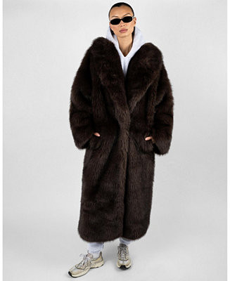 WeWoreWhat Women's Long Faux Fur Jacket - Macy's | Macy's