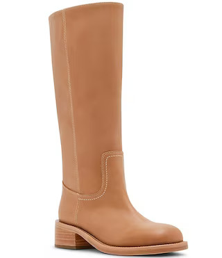 Steve Madden Riggs Leather Block Heel Tall Boots | Dillard's | Dillard's