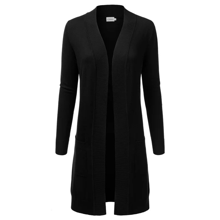 Doublju Women's Lightweight Long Sleeve Open Front Long Cardigan Sweaters | Walmart (US)
