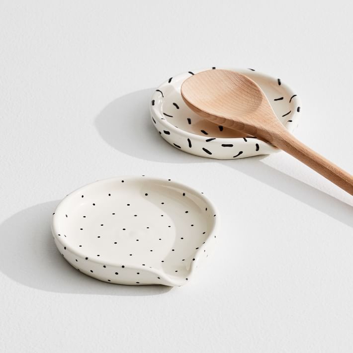 A MANO Patterned Spoon Rest | West Elm (US)