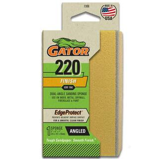 Edge Protect 3 in. x 5 in. x 1 in. Medium 220-Grit Angled Sanding Sponge | The Home Depot