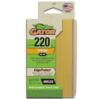 Gator Edge Protect 3 in. x 5 in. x 1 in. Medium 220-Grit Angled Sanding Sponge 730620 - The Home ... | The Home Depot