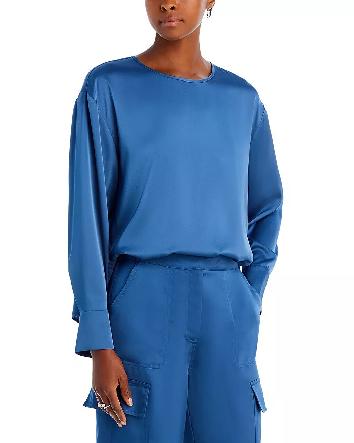 Round Neck Drop Shoulder Top - 100% Exclusive | Bloomingdale's (US)