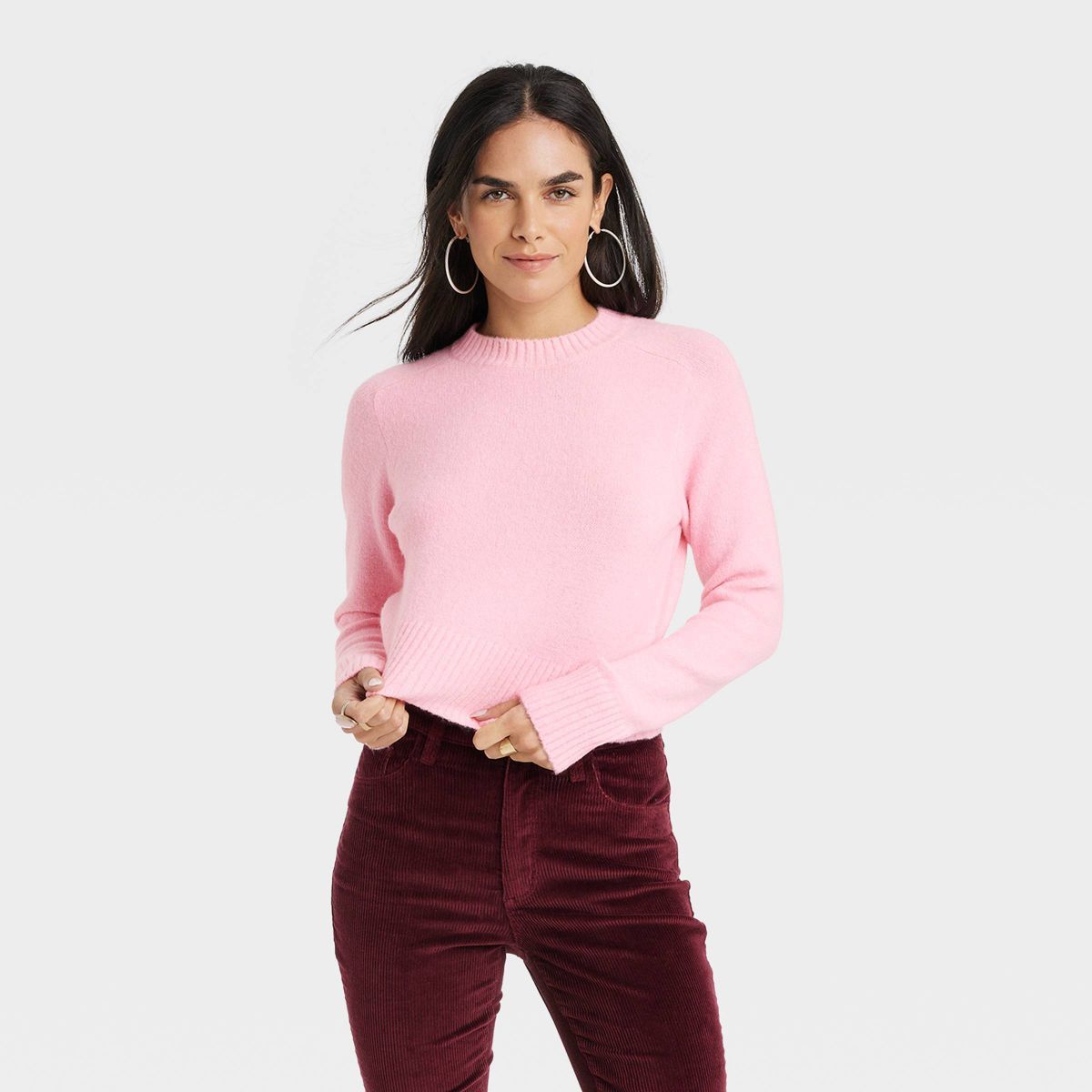 Women's Crew Neck Cashmere-Like Pullover Sweater - Universal Thread™ | Target