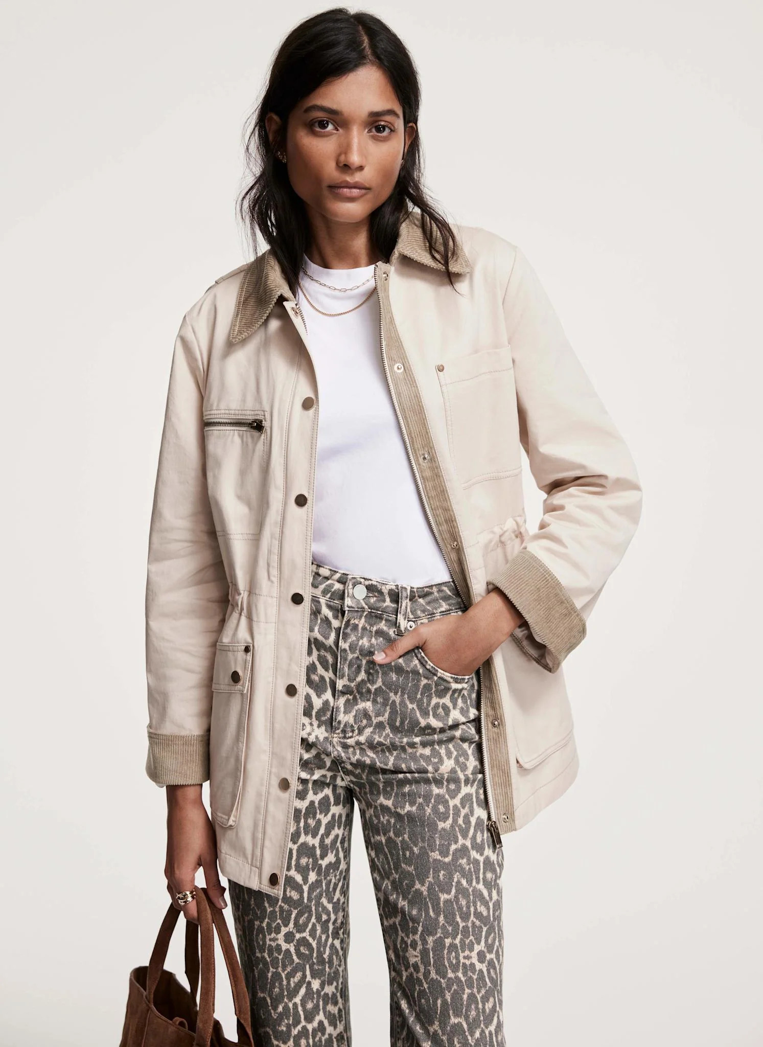 Neutral Washed Barn Jacket | Mint Velvet (US)