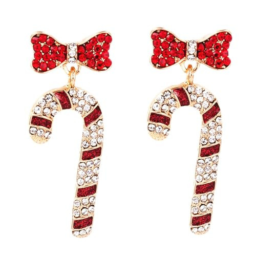 Candy Cane Earrings for Women Red Christmas Bow Earrings Sweet Xmas Holiday Earrings for Women Christmas Jewelry Gift | Amazon (US)
